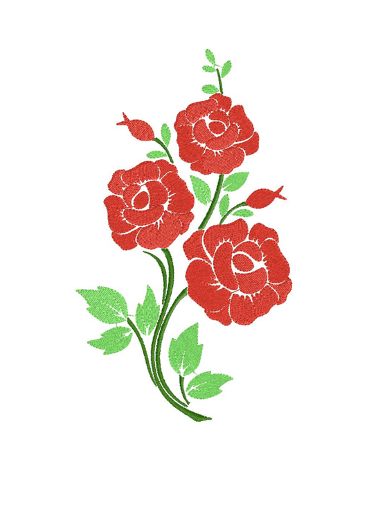 Motif de broderie Roses rouges