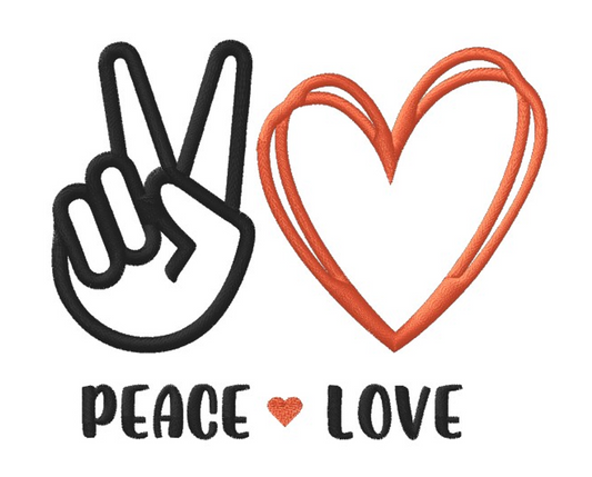 Motif de broderie Peace & Love