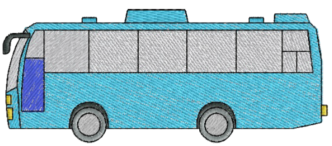 Motif de broderie Bus bleu